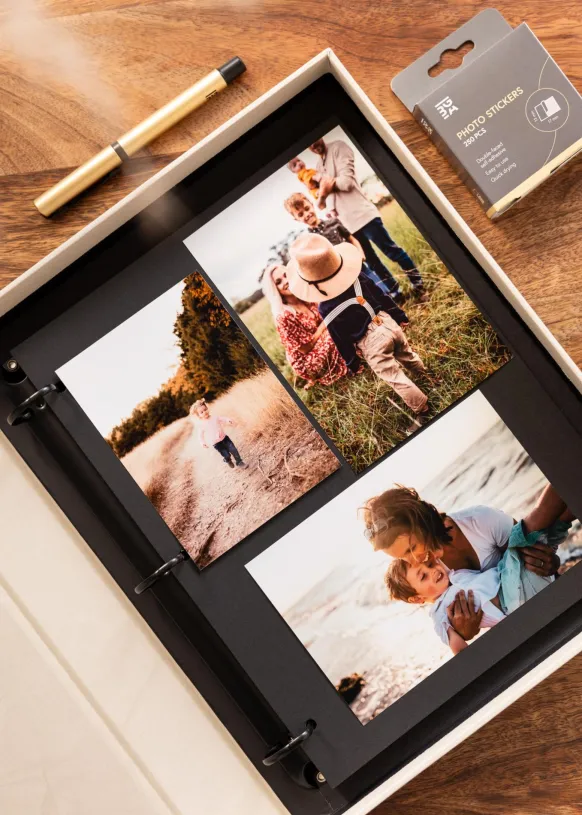 KAILA OUR WEDDING Creme - Coffee Table Photo Album (60 Svarta Sidor / 30 Blad)