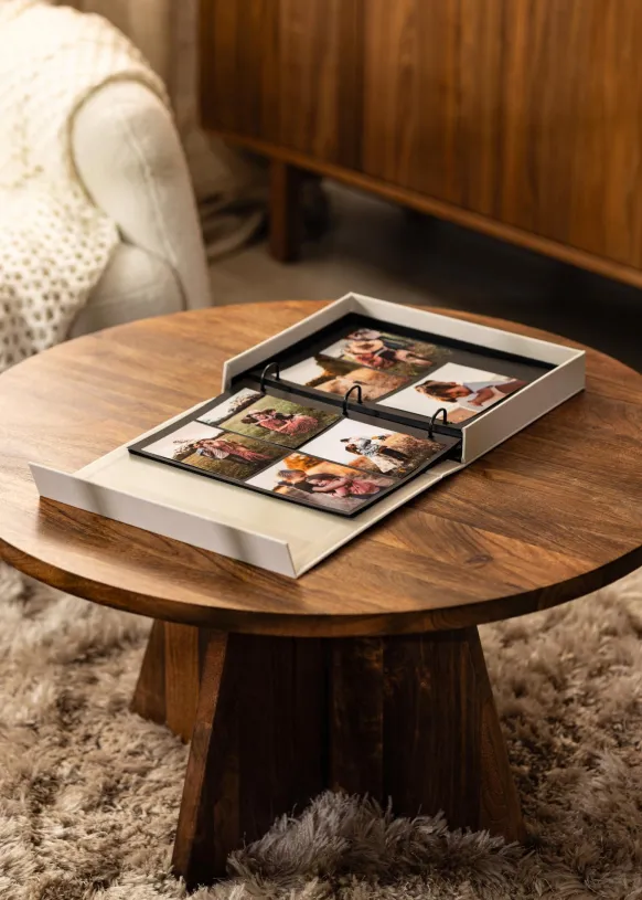 KAILA PHOTO ALBUM Creme - Coffee Table Photo Album (60 Svarta Sidor / 30 Blad)