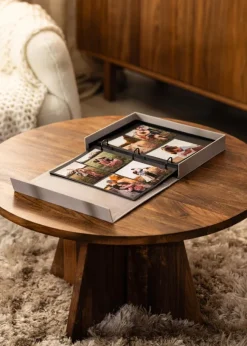 KAILA PHOTO ALBUM Grey - Coffee Table Photo Album (60 Svarta Sidor / 30 Blad)