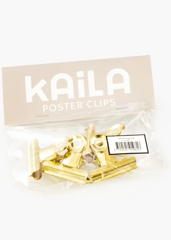 KAILA Poster Clip Gold 40 mm - 4-p