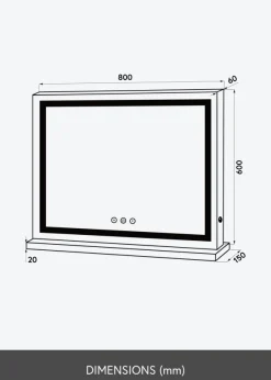 KAILA Sminkspegel Base Horisontal LED Vit 80x60 cm
