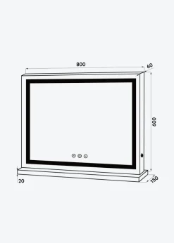 KAILA Sminkspegel Base Horisontal LED Vit 80x60 cm