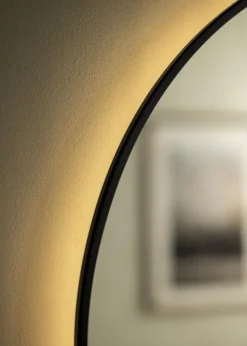KAILA Spegel Circle LED Svart 80 cm Ø