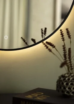 KAILA Spegel Circle LED Svart 80 cm Ø