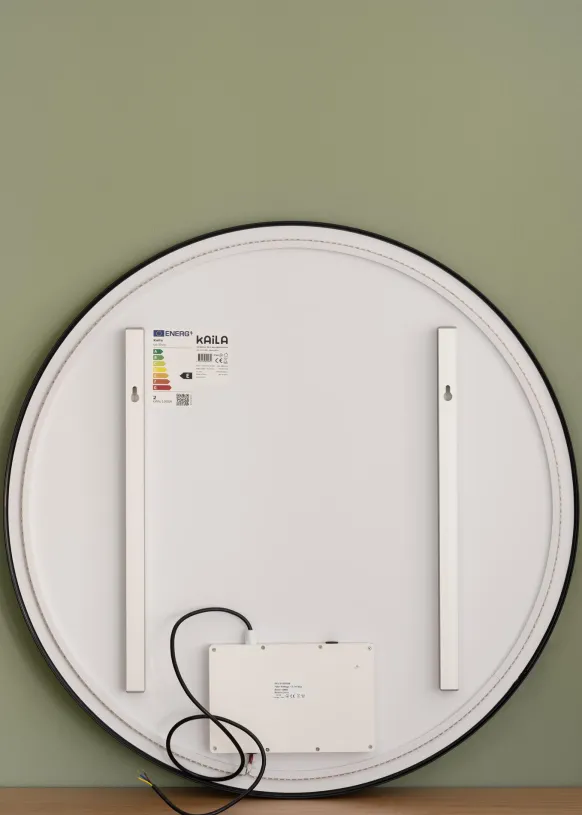 KAILA Spegel Circle LED Svart 80 cm Ø