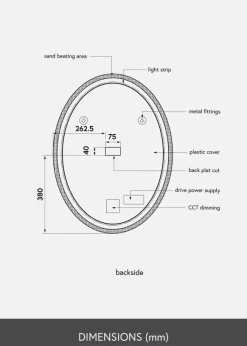 KAILA Spegel Oval LED 60x80 cm