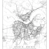 Karta - Aalborg - Vit Poster (21x29.7 cm (A4))