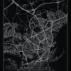 Karta - Aarhus - Svart Poster (21x29.7 cm (A4))