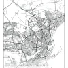 Karta - Aarhus - Vit Poster (21x29.7 cm (A4))
