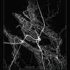 Karta - Bergen - Svart Poster (21x29.7 cm (A4))