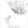 Karta - Esbjerg - Vit Poster (21x29.7 cm (A4))