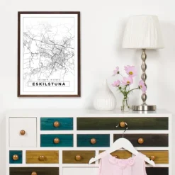 Karta - Eskilstuna - Vit Poster (21x29.7 cm (A4))