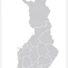 Karta - Finland - Grå Canvastavla (30x40 cm)