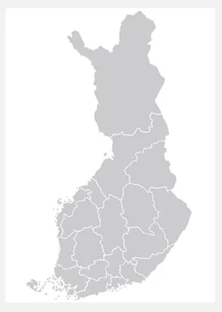 Karta - Finland - Grå Canvastavla (30x40 cm)