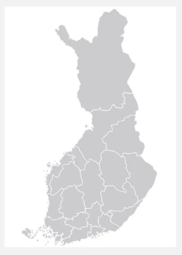 Karta - Finland - Grå Canvastavla (30x40 cm)