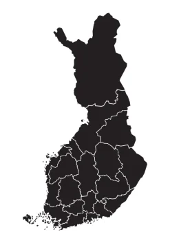 Karta - Finland - Svart Poster (21x29.7 cm (A4))