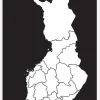 Karta - Finland - Vit Canvastavla (30x40 cm)