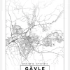 Karta - Gävle - Vit Canvastavla (30x40 cm)