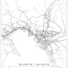 Karta - Joensuu - Vit Canvastavla (30x40 cm)