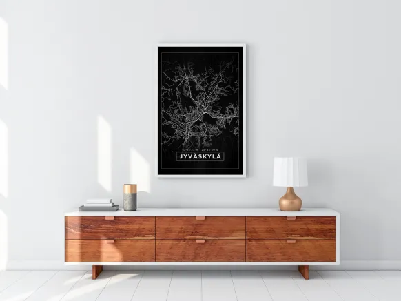 Karta - Jyväskylä - Svart Poster (21x29.7 cm (A4))