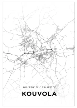 Karta - Kouvola - Vit Poster (21x29.7 cm (A4))