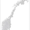 Karta - Norge - Grå Canvastavla (30x40 cm)