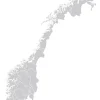 Karta - Norge - Grå Poster (21x29.7 cm (A4))