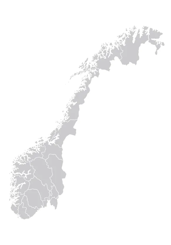 Karta - Norge - Grå Poster (21x29.7 cm (A4))