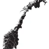 Karta - Norge - Svart Poster (21x29.7 cm (A4))
