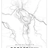 Karta - Porsgrunn - Vit Poster (21x29.7 cm (A4))