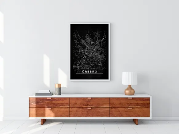 Karta - Örebro - Svart Poster (21x29.7 cm (A4))