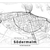 Karta - Södermalm - Vit Poster (21x29.7 cm (A4))