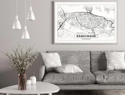 Karta - Södermalm - Vit Poster (21x29.7 cm (A4))