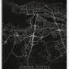 Karta - Tampere - Svart Canvastavla (30x40 cm)