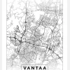 Karta - Vantaa - Vit Canvastavla (30x40 cm)
