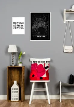 Karta - Västerås - Svart Poster (21x29.7 cm (A4))