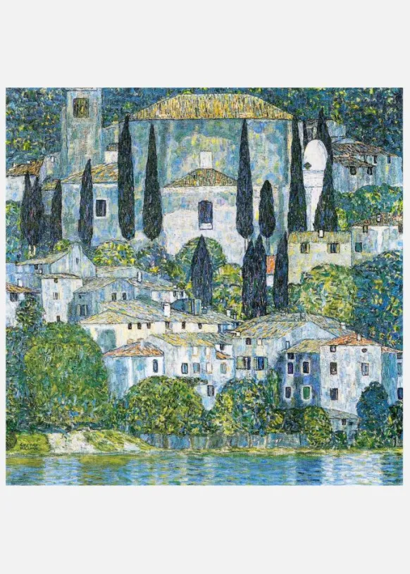 Kirche In Cassone (1913) Canvastavla (30x30 cm)