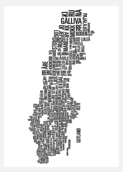 Kommuner I Sverige Canvastavla (30x40 cm)