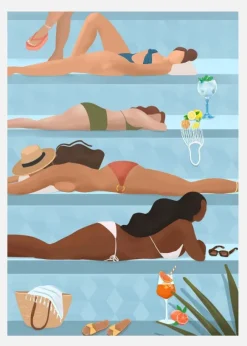Ladies By The Pool Canvastavla (30x40 cm)
