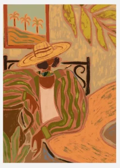 Lady In Stripe Canvastavla (30x40 cm)
