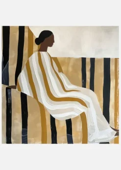Lady In Stripes Canvastavla (30x30 cm)
