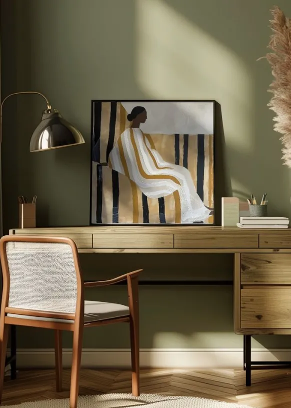 Lady In Stripes Poster (30x30 cm)