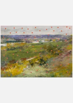 Landscape And Dots Canvastavla (30x40 cm)