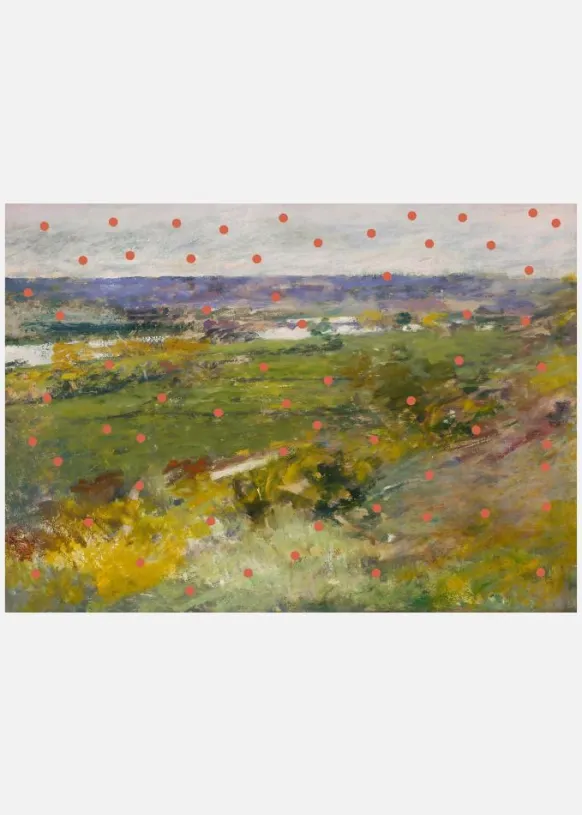 Landscape And Dots Canvastavla (30x40 cm)