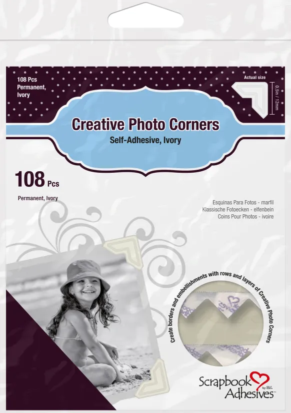 3L Creative Photo Corners Vit - 108 st