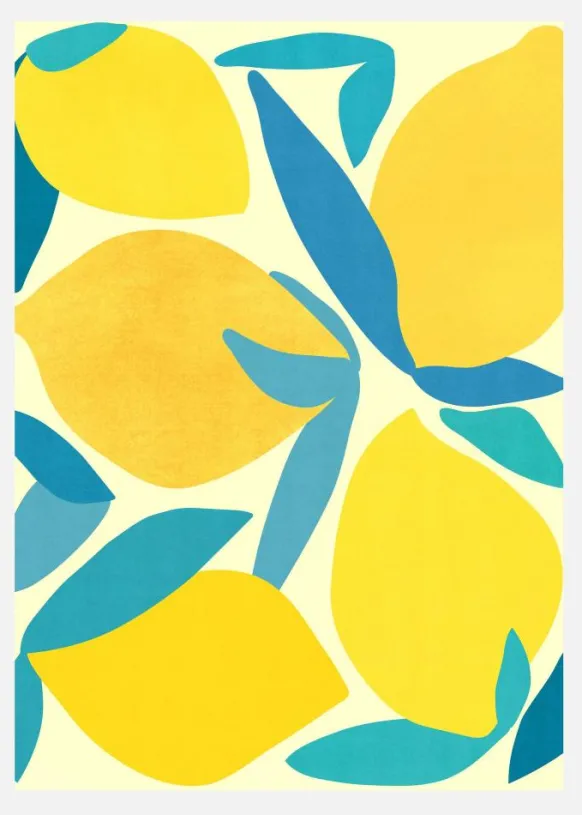 Lemon Shapes Canvastavla (30x40 cm)