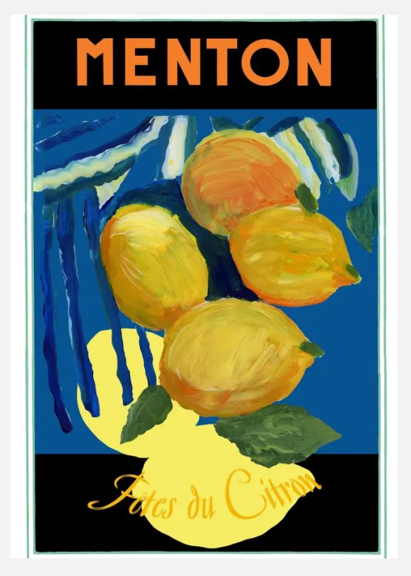 Lemons Menton Citrus Fruit Canvastavla (30x40 cm)