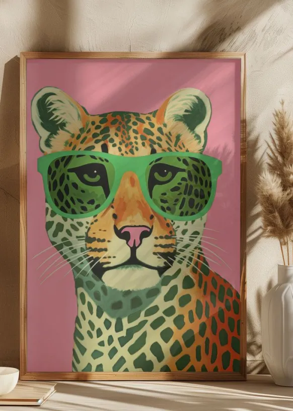 Leo With Glasses Poster (21x29.7 cm (A4))