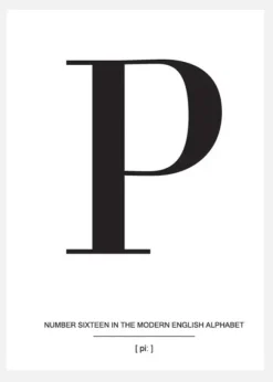 Letter P Canvastavla (30x40 cm)