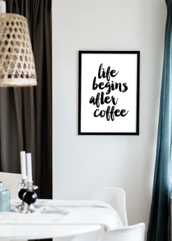 Life begins after coffee Poster (21x29.7 cm (A4))